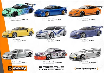 Powrót legend Porsche – przezroczyste nadwozia wracają do Twoich modeli HPI-Racing! !